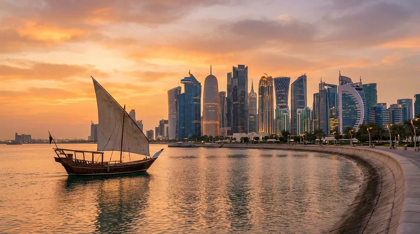 Doha at golden hour - Business Class destination guide